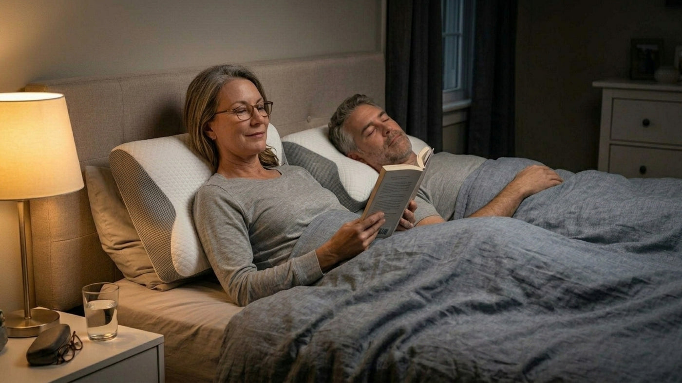 Couple in bed at peace