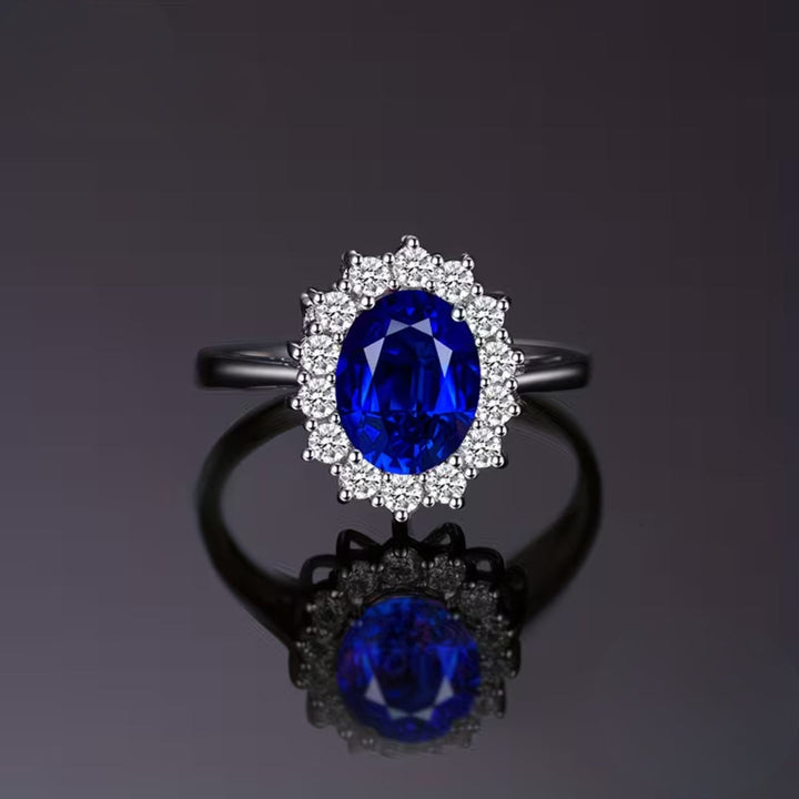 Classic Oval Sapphire Blue Ring