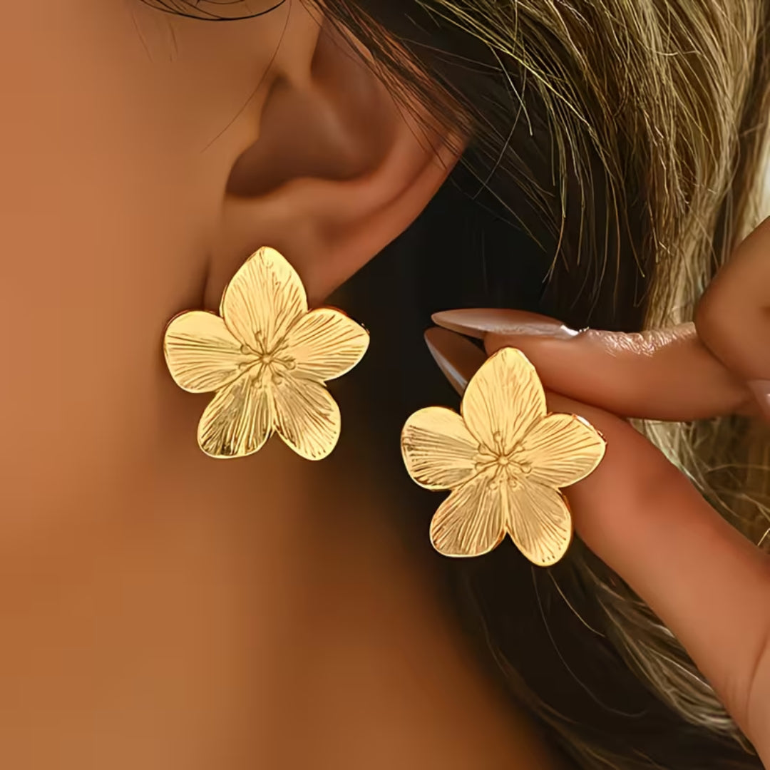 Textured Bloom Stud Earrings