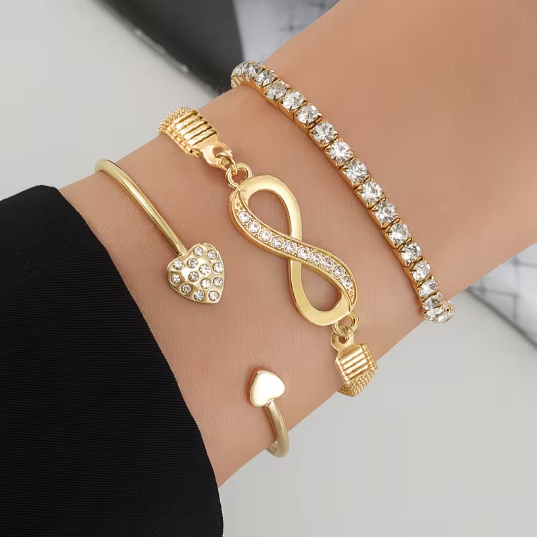 Infinity &amp; Heart Bracelet Set