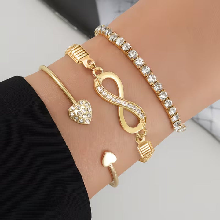 Infinity &amp; Heart Bracelet Set