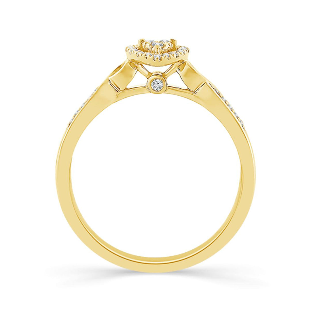 Diamond Heart Twist Ring