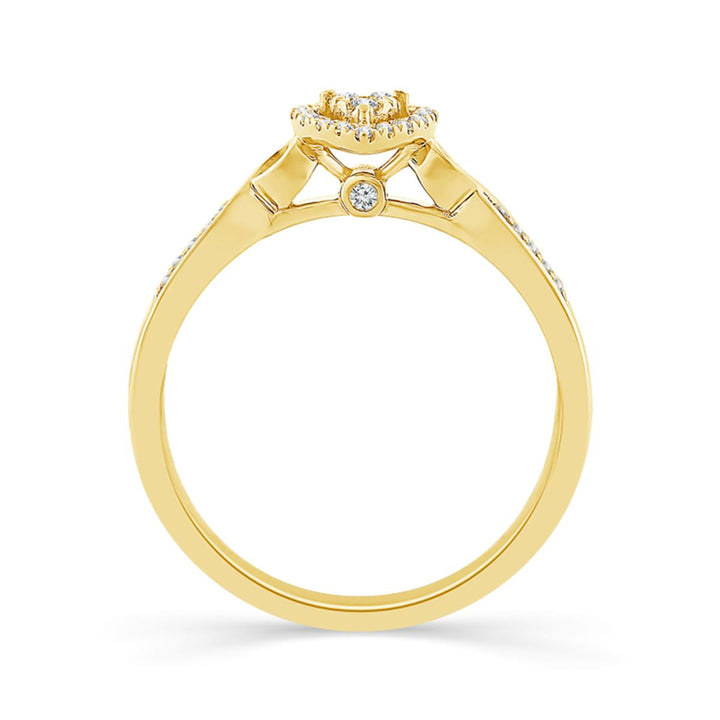 Diamond Heart Twist Ring