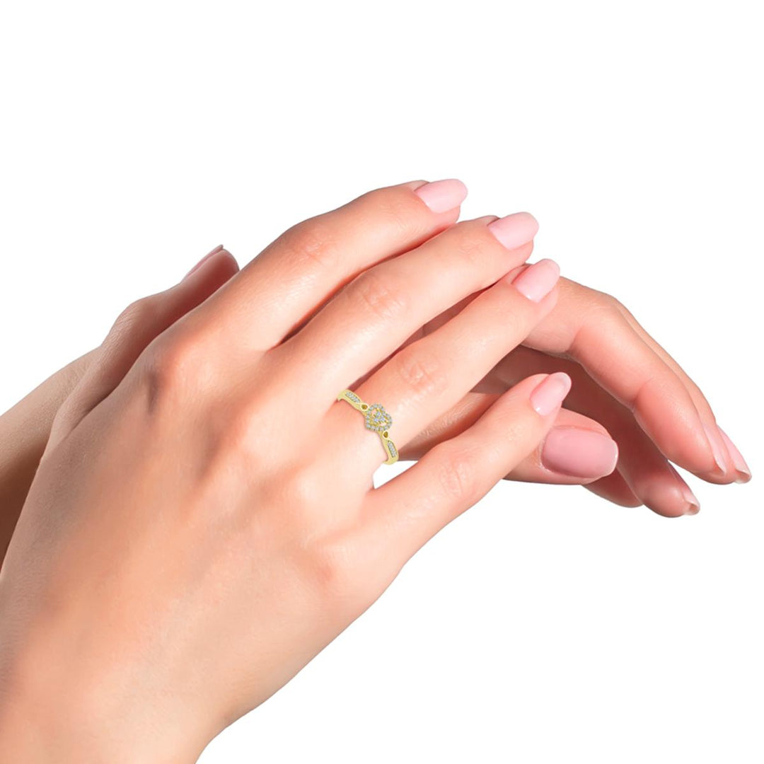 Diamond Heart Twist Ring
