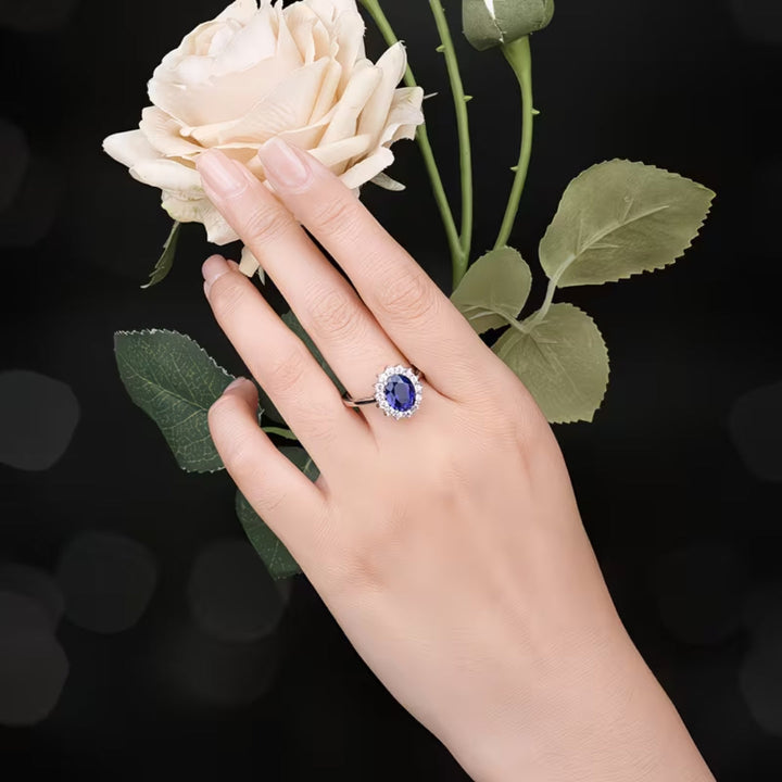 Classic Oval Sapphire Blue Ring