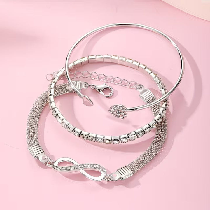Infinity &amp; Heart Bracelet Set