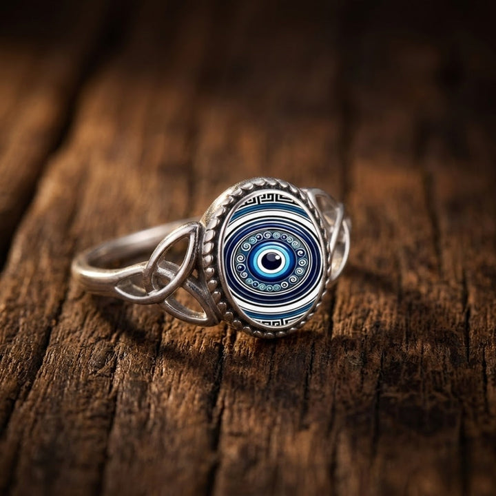 Nazar Eye Seal Silver Ring