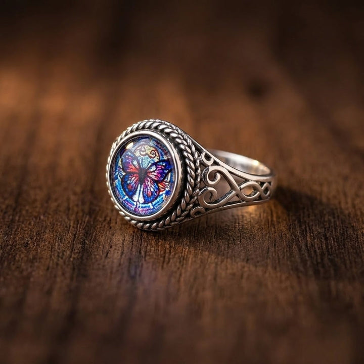 Butterfly Seal Silver Ring