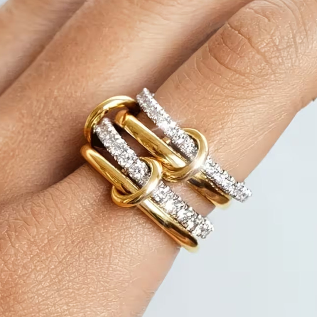 Multi-Row Stacked Zirconia Ring