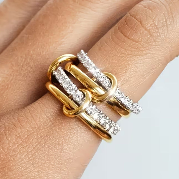 Multi-Row Stacked Zirconia Ring