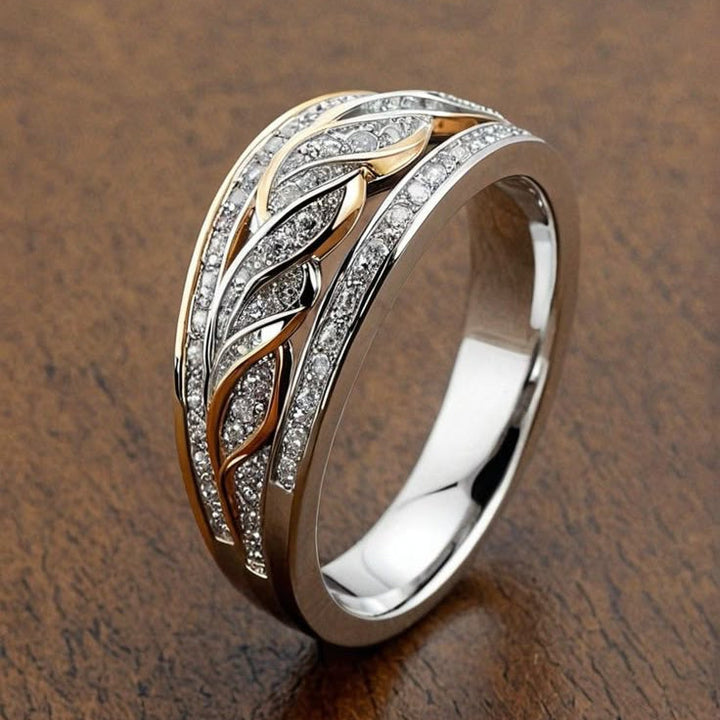 Hollow Bright Braided Gold &amp; Silver Ring