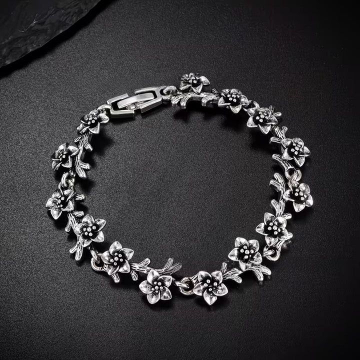 Vintage Silver Floral Vine Bracelet