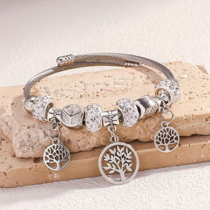 Tree of Life Silver Charm Bracelet
