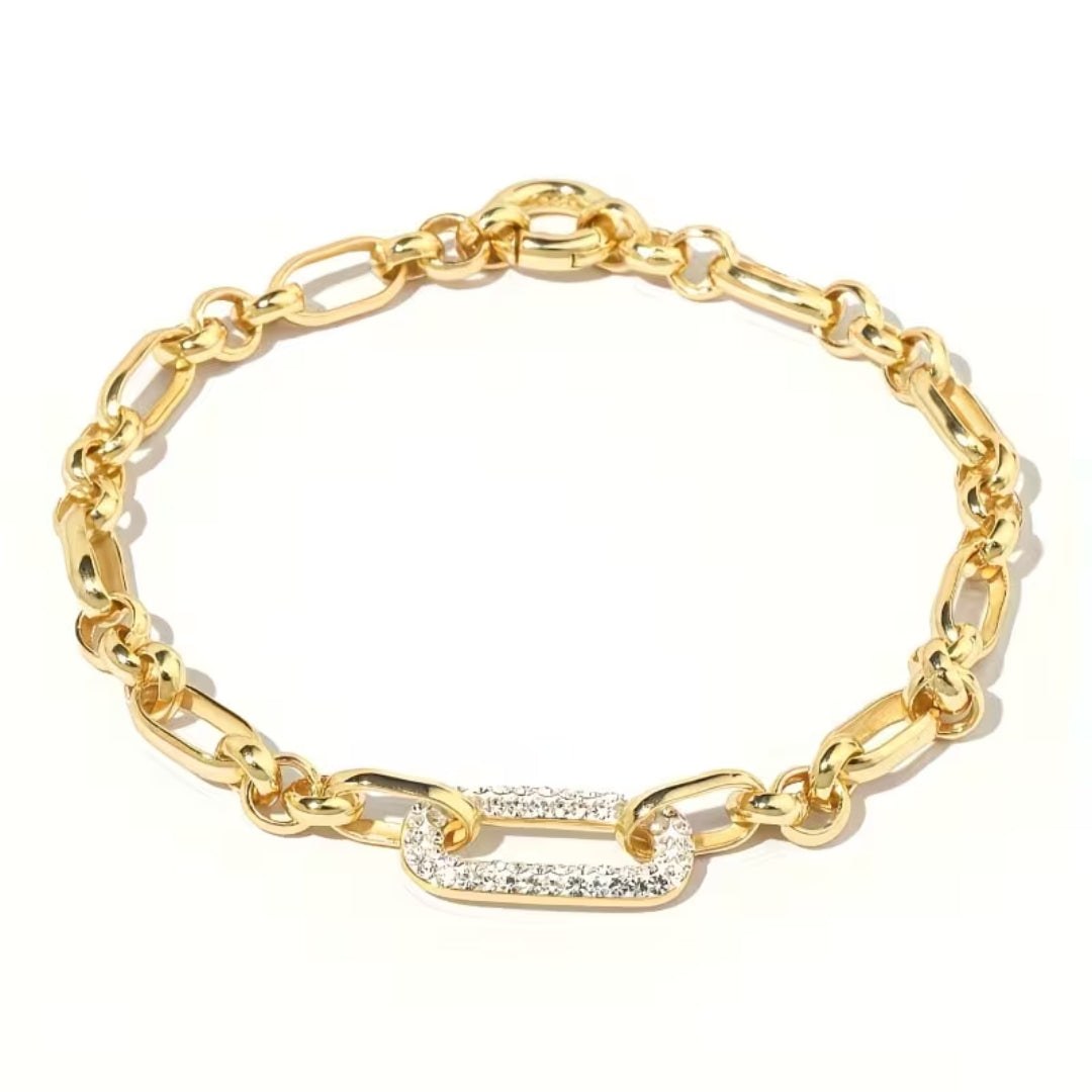 Pave Link Accent Chain Bracelet