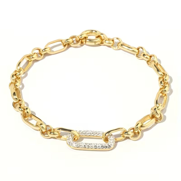 Pave Link Accent Chain Bracelet