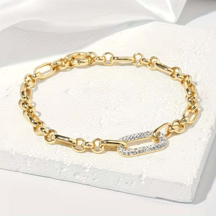 Pave Link Accent Chain Bracelet