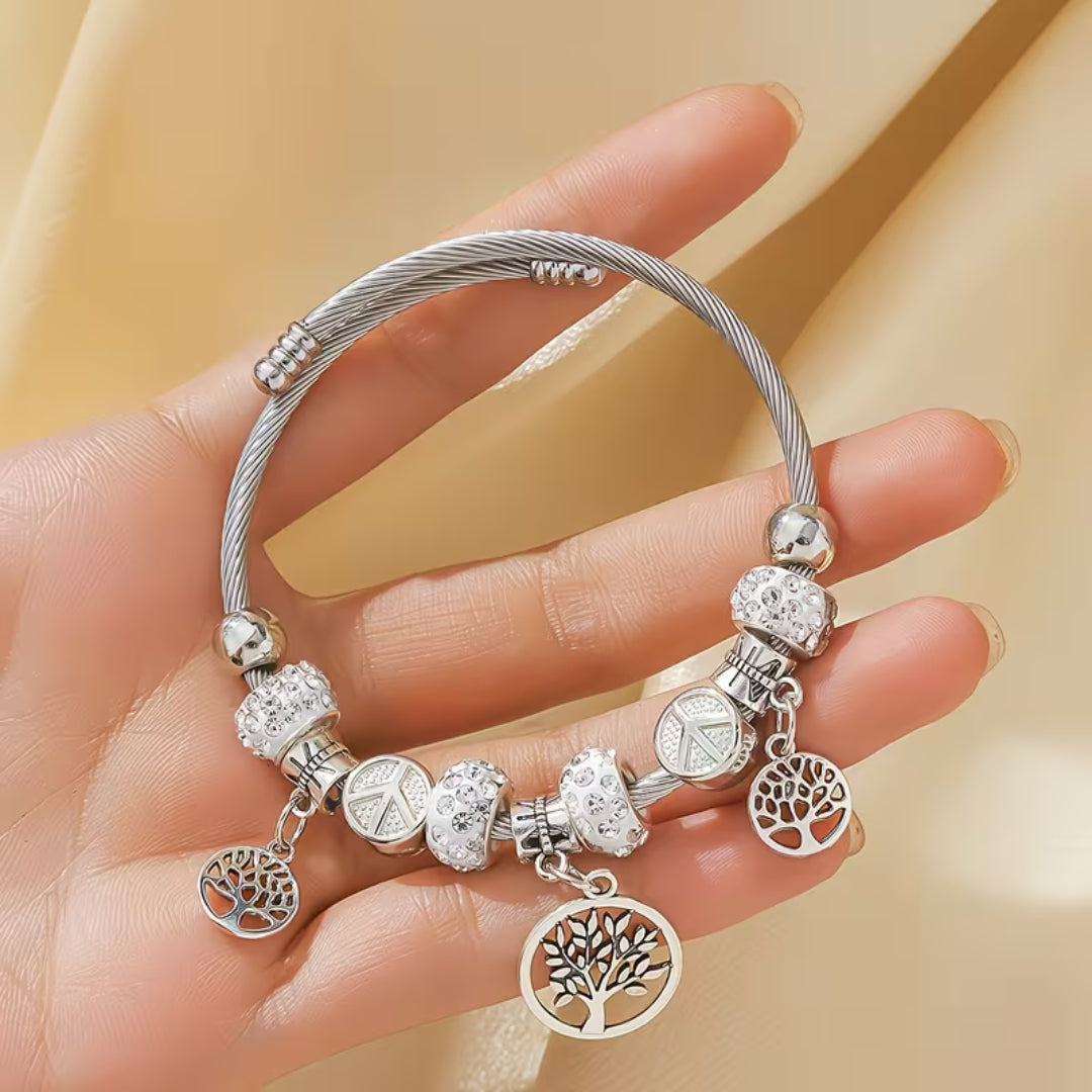 Tree of Life Silver Charm Bracelet