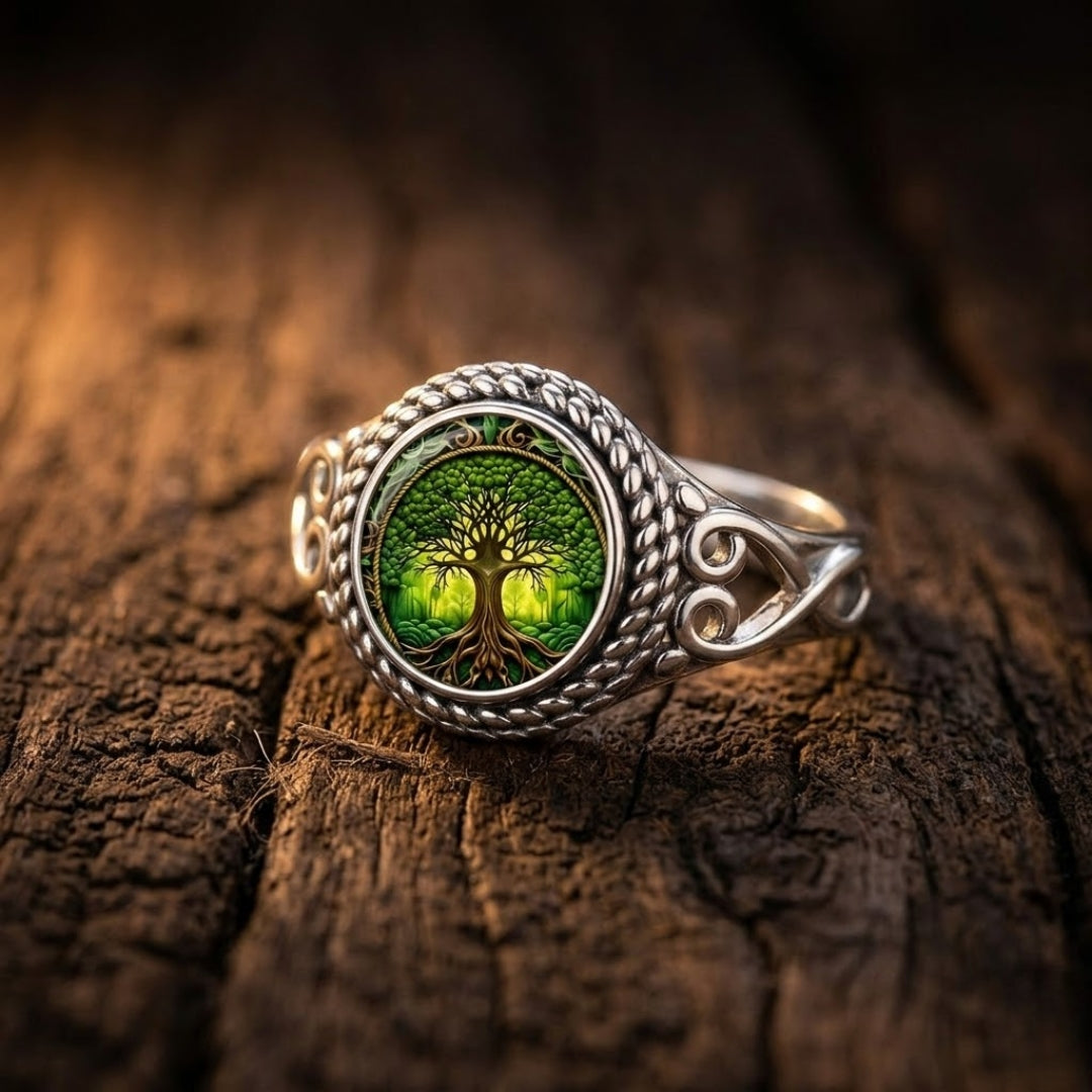 Tree of Life Seal Silver Ring