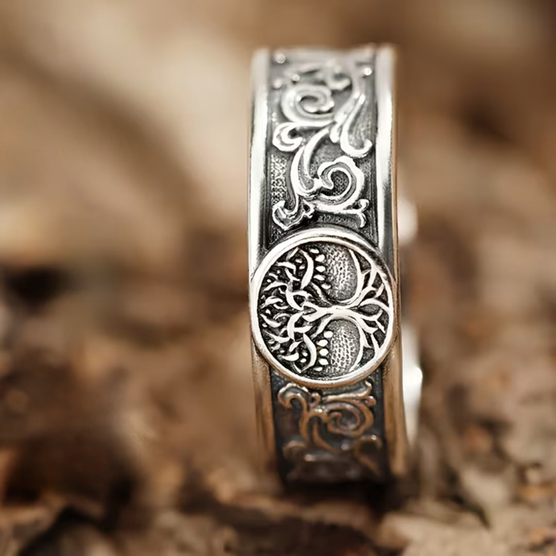 Engraved Tree of Life Band Ring
