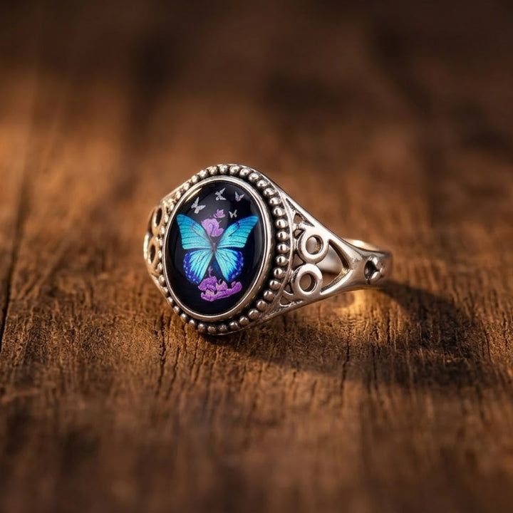 Butterfly Seal Silver Ring