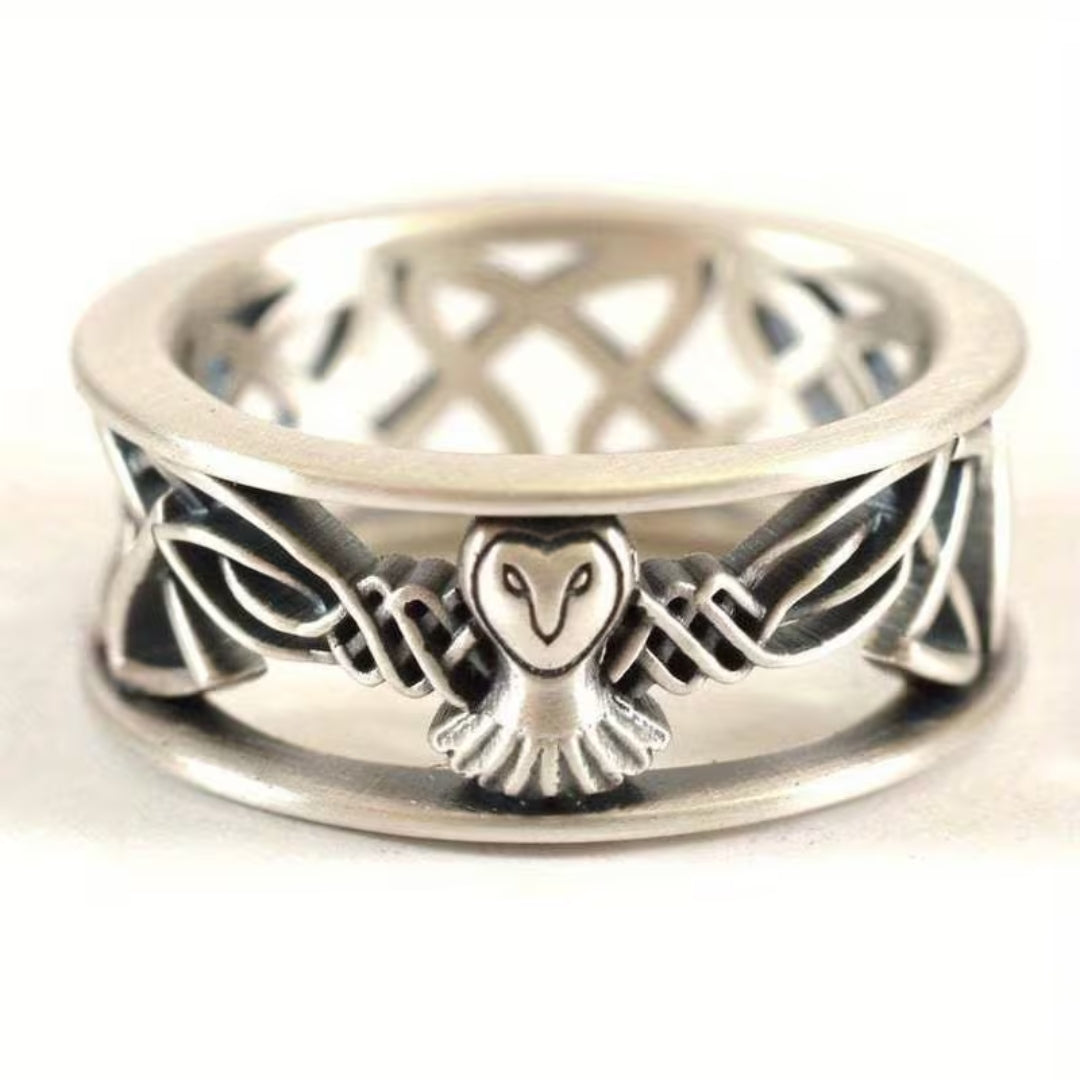 Celtic Knot Owl Band Ring