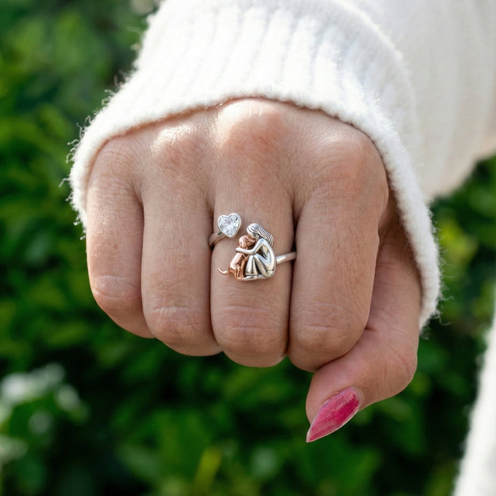 Adjustable Zirconia Dog Hug Ring