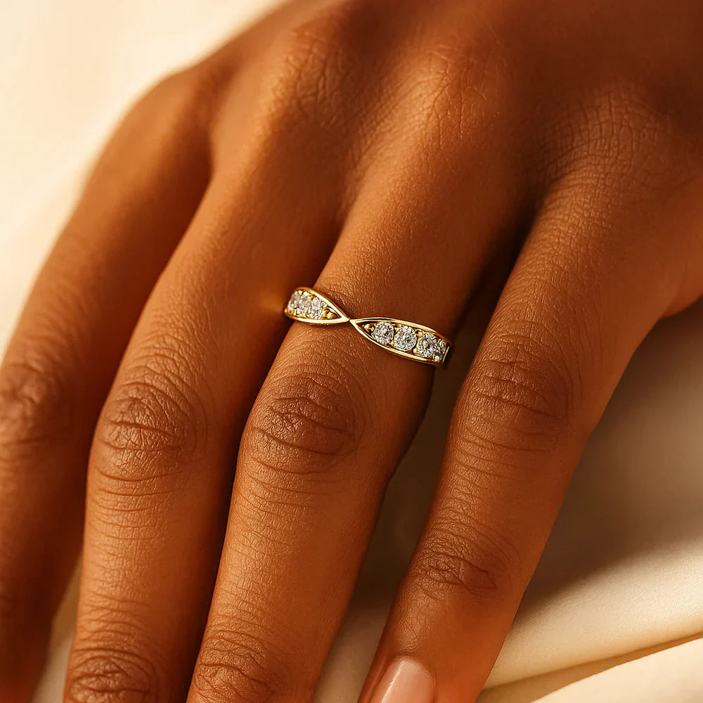 Open Pavé Arc Ring