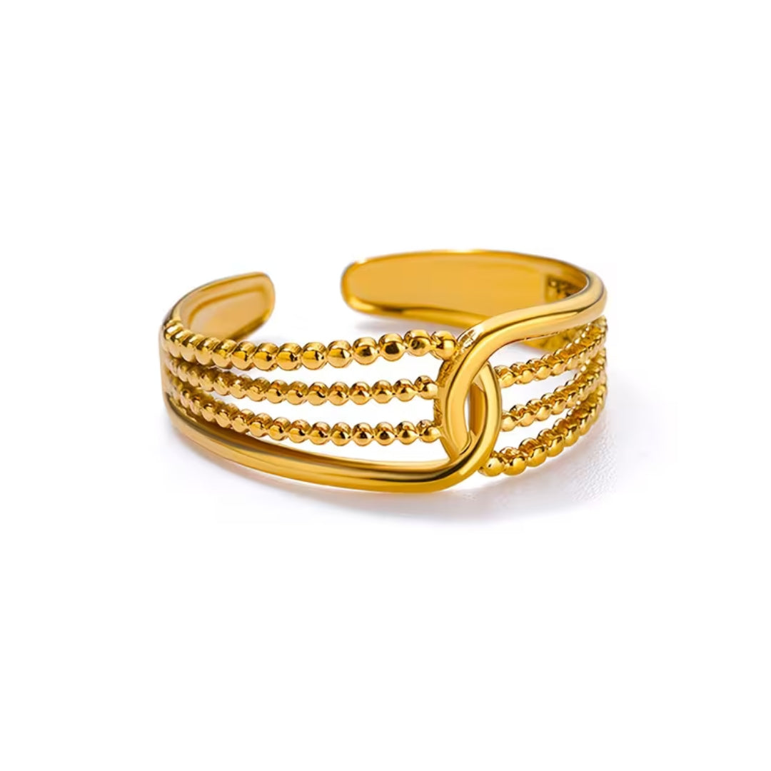Beaded Knot Multi-Strand Ring