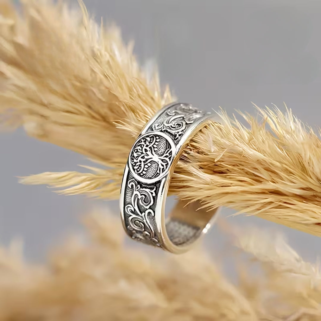 Engraved Tree of Life Band Ring
