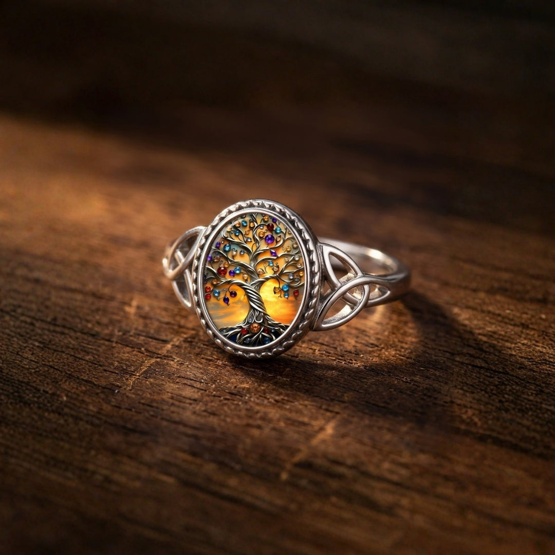Colorful Tree of Life Ring