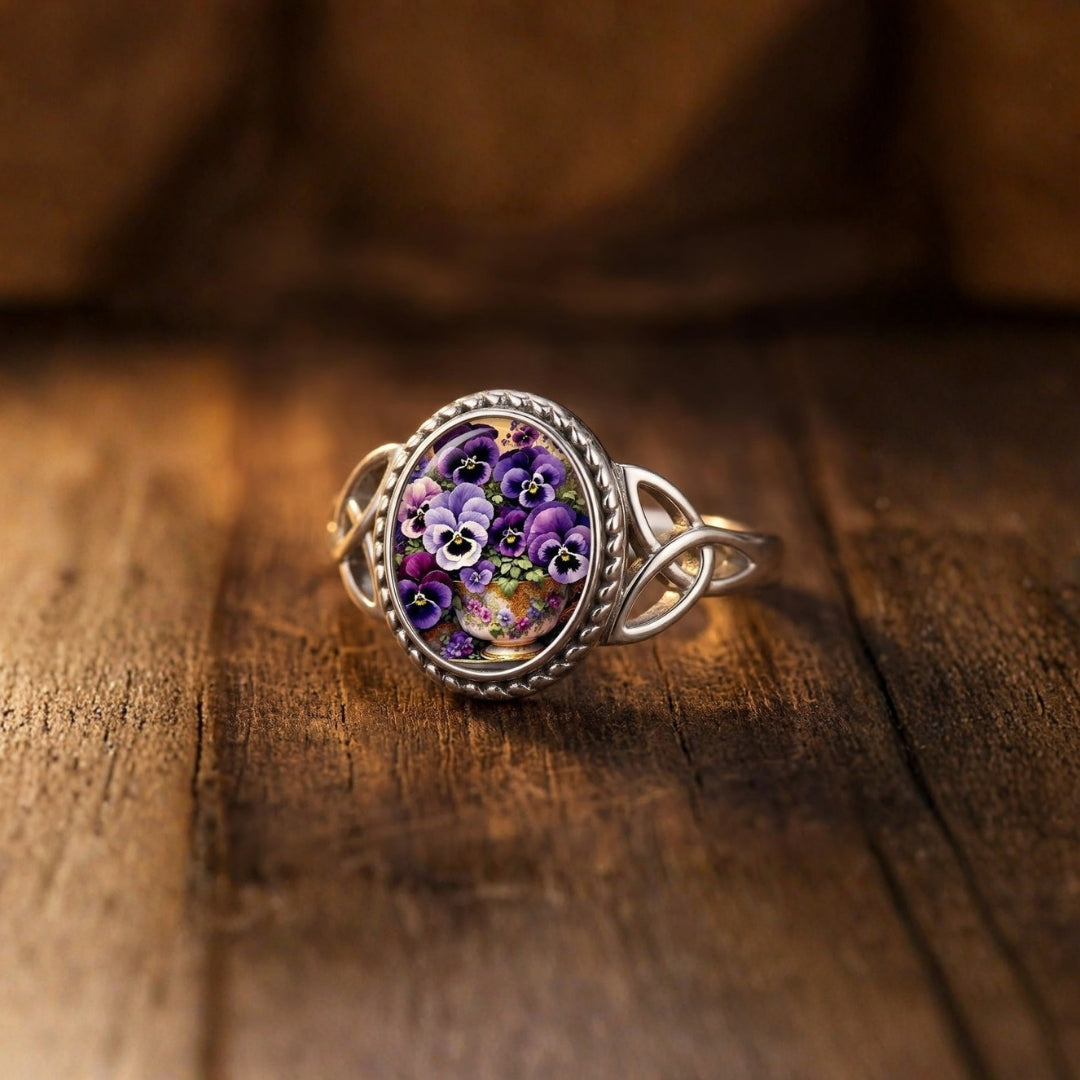Botanical Seal Silver Ring