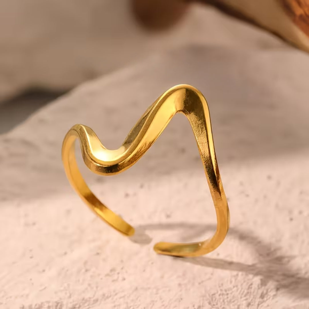 Matte Gold Flower Statement Ring