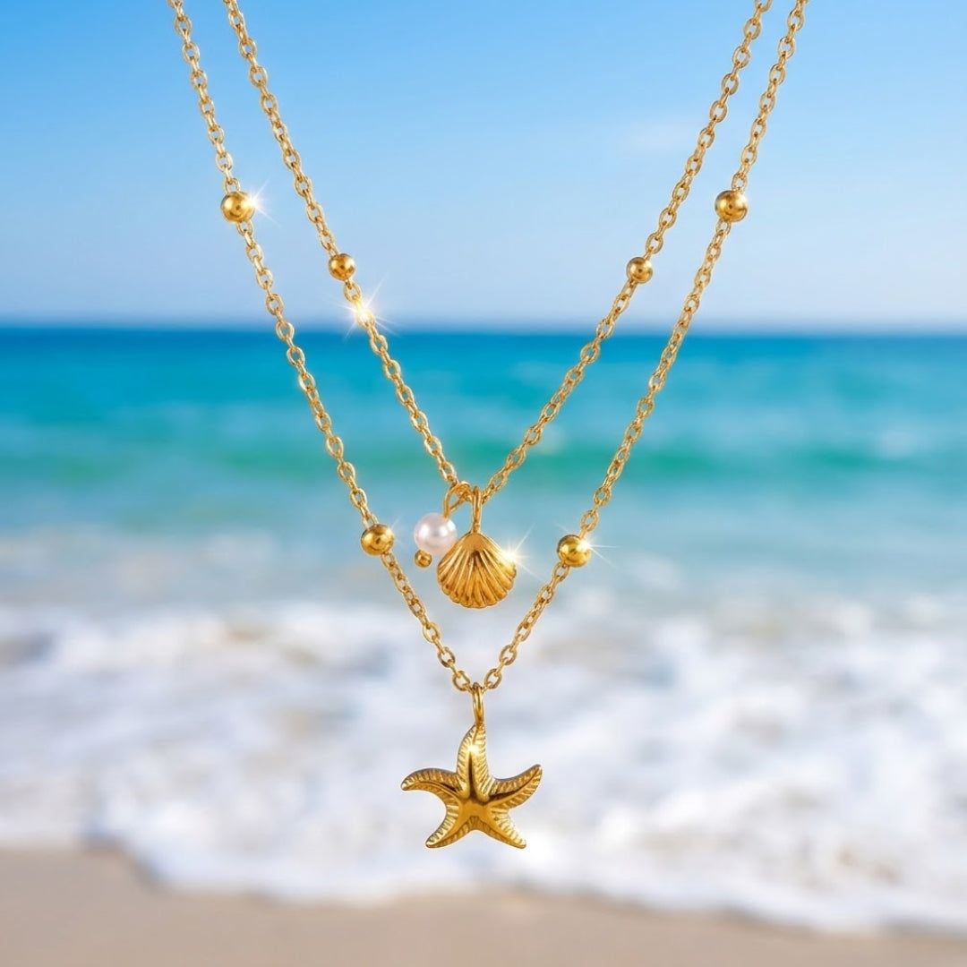 Layered Ocean Gold Necklace