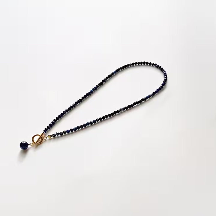Beaded Lapis Blue Toggle Necklace