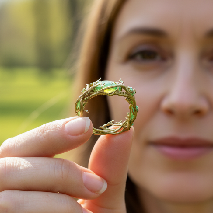 Green Opal Nature Ring