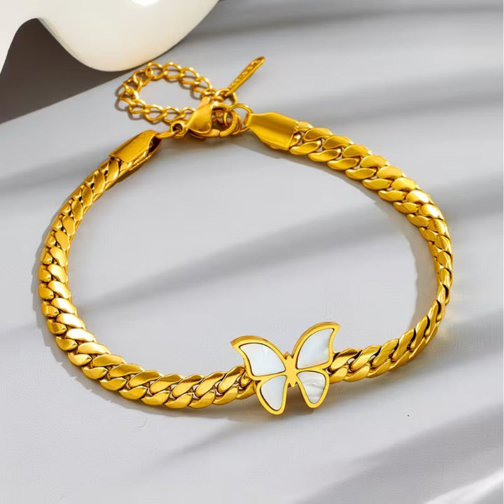 White Butterfly Necklace &amp; Bracelet Set