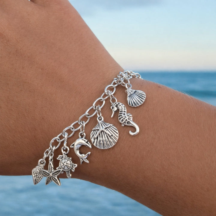 Ocean Silver Charms Bracelet
