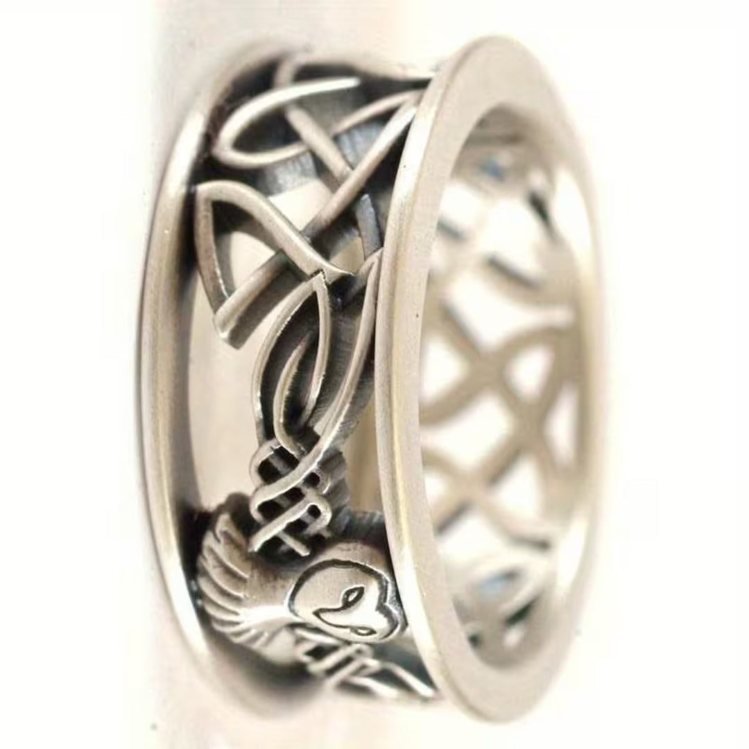 Celtic Knot Owl Band Ring
