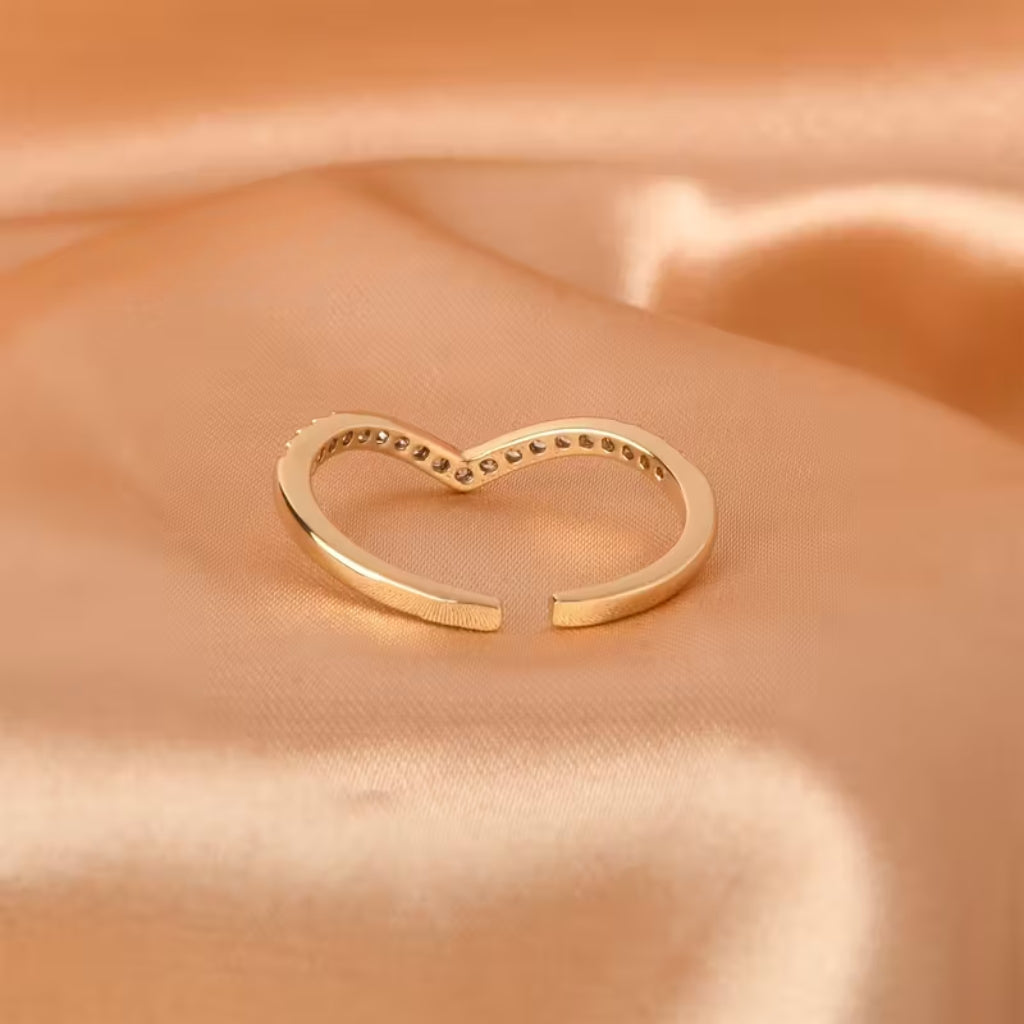 Minimalist Chevron V Ring