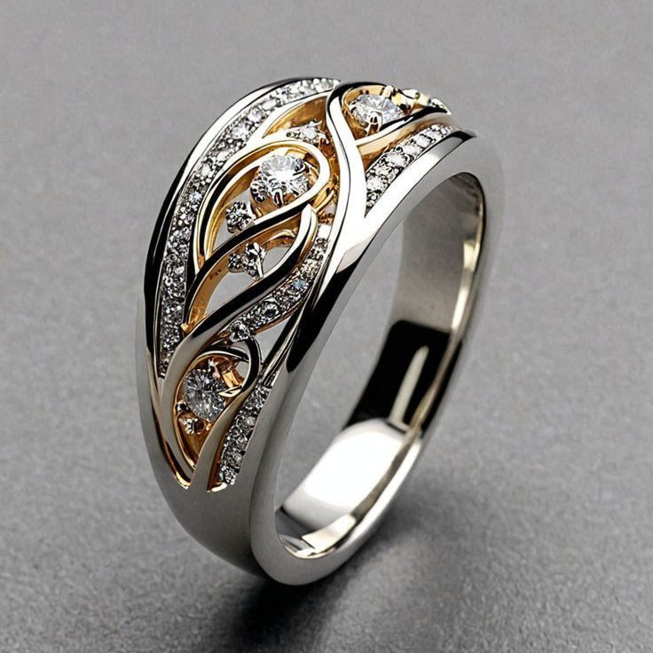 Hollow Gold &amp; Silvered Ring