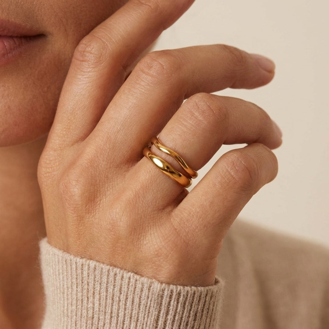 Madison Wave Ring Set