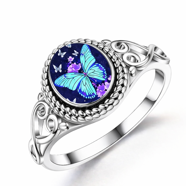Butterfly Seal Silver Ring