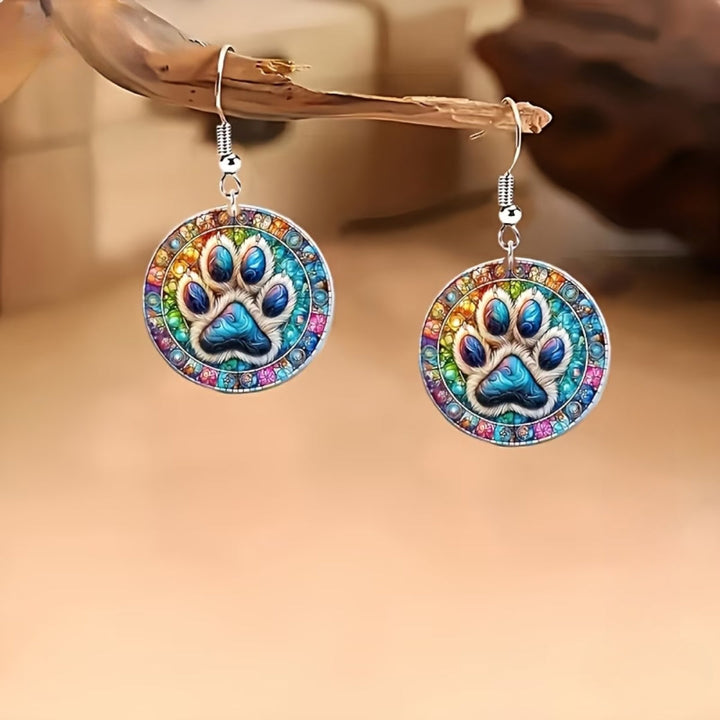 Artisanal Stained Glass Paw Earrings