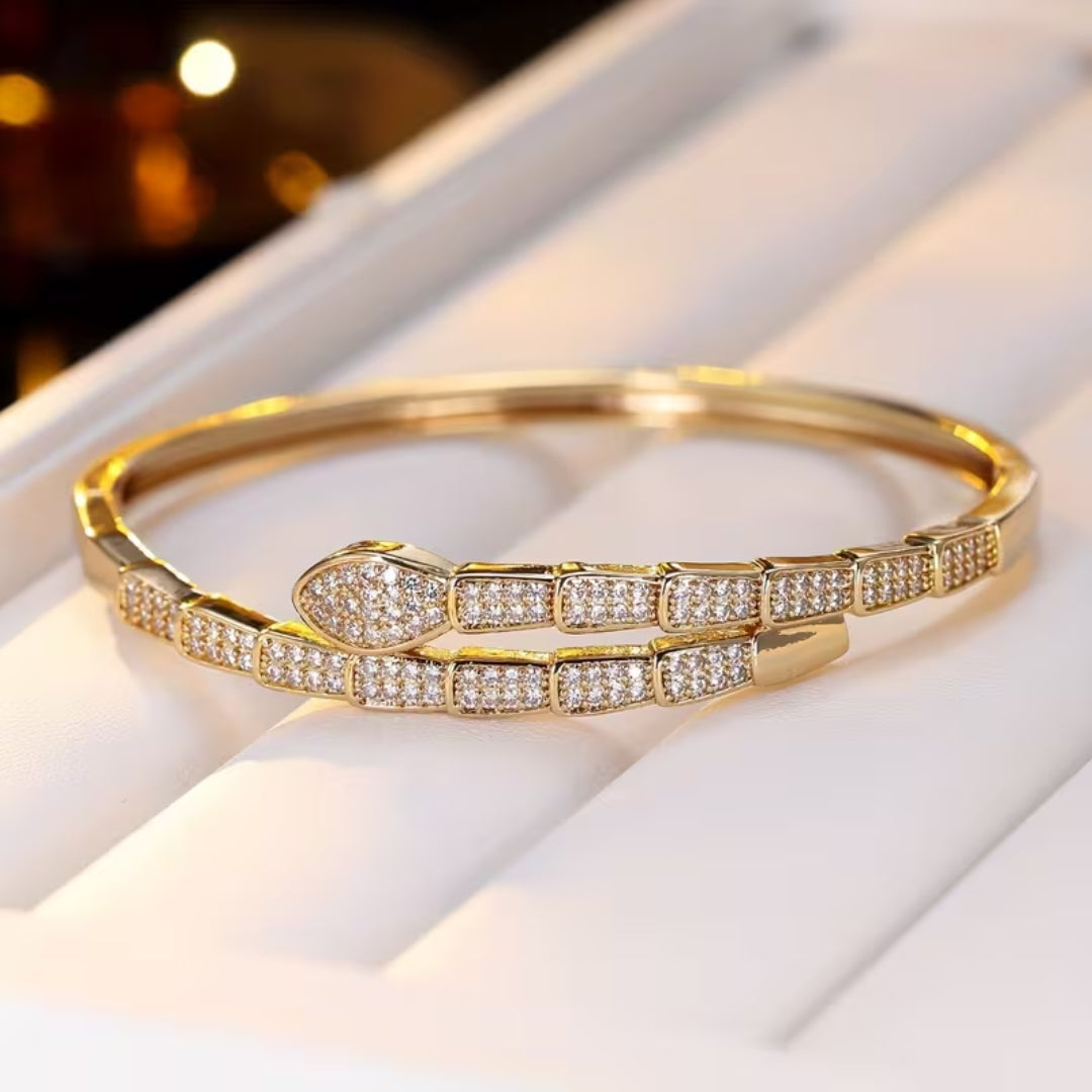 Crystal Snake Wrap Bangle Bracelet