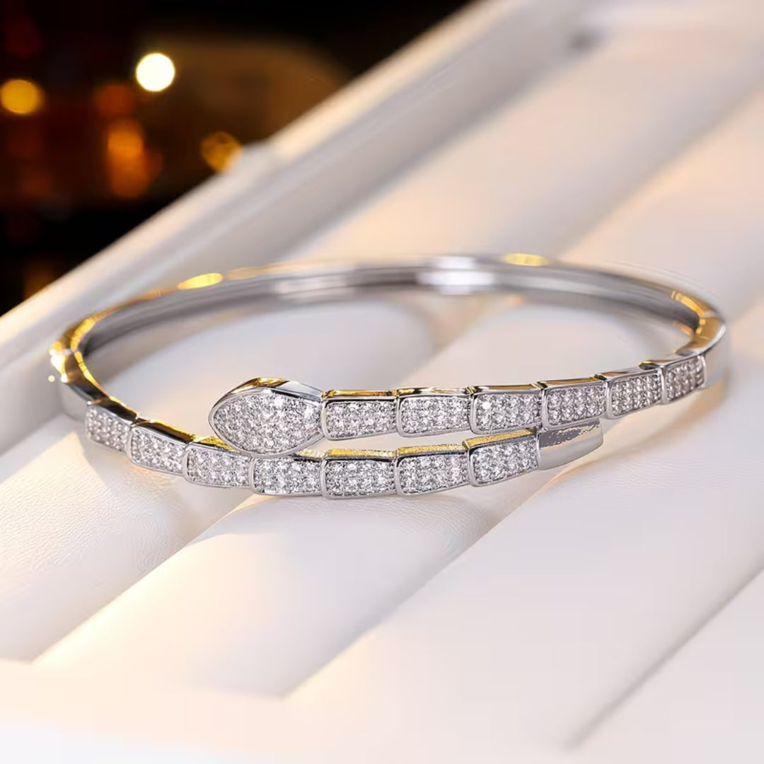 Crystal Snake Wrap Bangle Bracelet