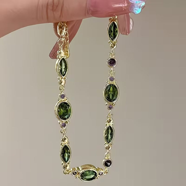 Green Marquise Cut Chain Bracelet