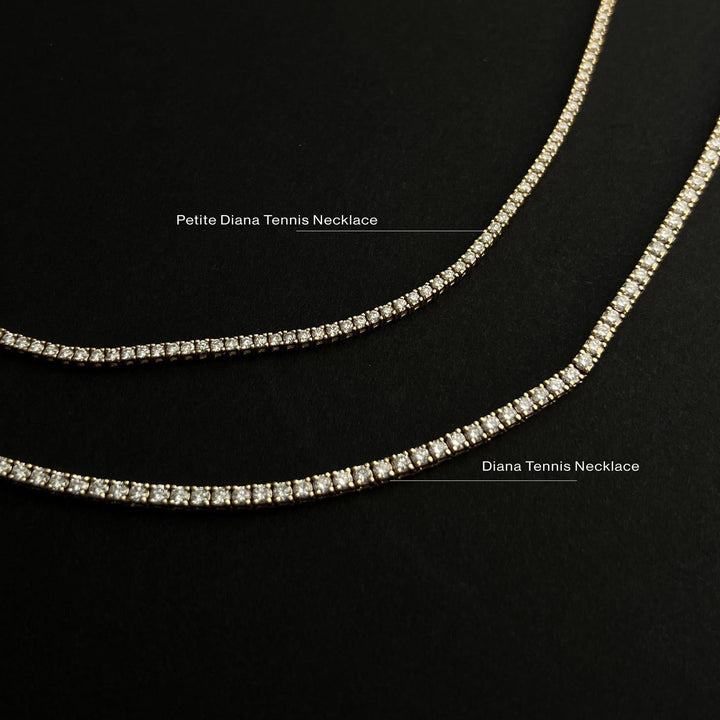 Petite Diana Tennis Necklace Diamond 5.0ctw Yellow Gold