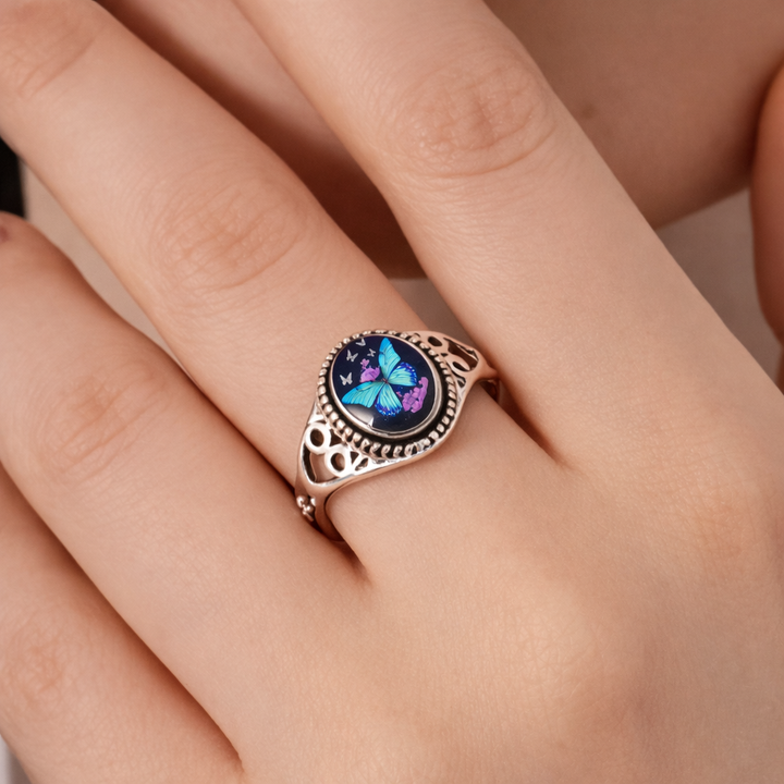 Butterfly Seal Silver Ring