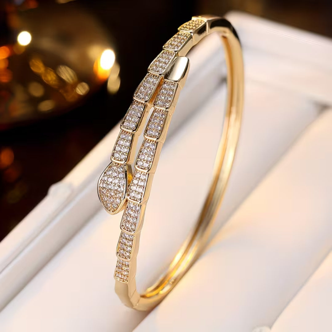 Crystal Snake Wrap Bangle Bracelet