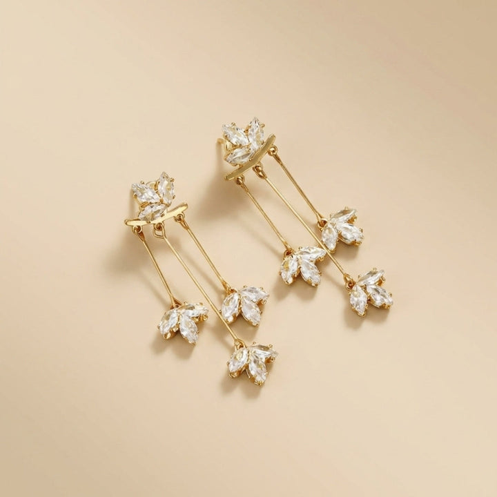 Crystal Lotus Waterfall Earrings